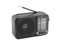 radio despertador - vieta vm-rf200bk 5w altavoz incorporado am fm sw1 sw2 negro