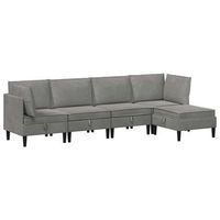 juego de muebles de salon 5 uds gris claro terciopelo vidaxl