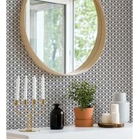 papel pintado vinilico ecologico de celosia con tramado de diamante - diamond lights 680769 de gaulan - rollo de 10 m x 053 m