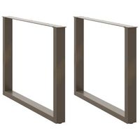 patas para mesa de comedor en forma de u 2 unidades acero natural 100 x 72-73 cm vidaxl