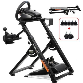 Gtplayer Soporte Volante Con Palanca V1 V2 Inclinable Multiplataforma - Negro Naranja