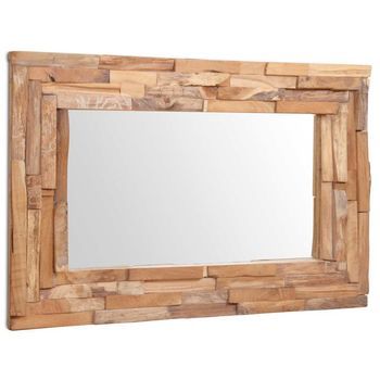 Espejo Decorativo Rectangular Teca 90x60 Cm Vidaxl