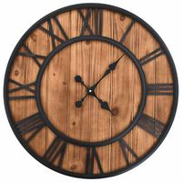 reloj de pared vintage de cuarzo madera y metal 60 cm xxl dec022277