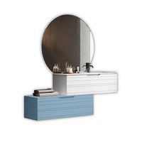 composicion bano lavabo derecha 4 piezas solmira blancoazul tiffany en mdf