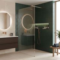 pared de la ducha rea flexi transparent brush copper 90 transparent