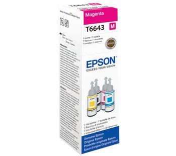 EPSON T6643 Magenta Ecotank Ink Bottle - 70 ml, Magenta