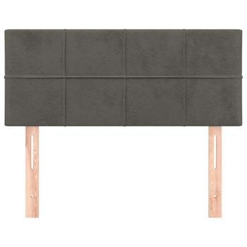 Cabecero Cama Mueble De Dormitorio De Terciopelo Oscuro 100 X 5 X 78/88 Cm Gris M02_0008193