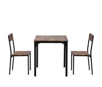 grupo de comedor - mesa con 2 sillas - vintage marron
