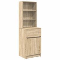 mesilla de noche de roble sonoma 39x35x125 cm madera ingenieria vidaxl