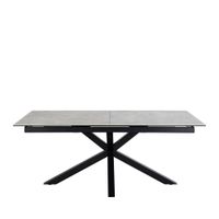 mesa comedor extensible 6-12 personas ceramica y metal - gris