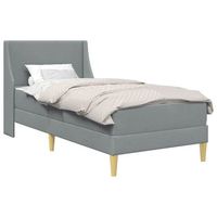 cama individual  cama para adulto  estructura de cama con colchon gris claro 90 x 200 cm poliester