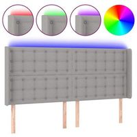 cabecero con led de tela gris claro 163x16x118128 cm vidaxl