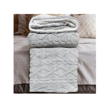 Manta Sofa de Borrego, Manta Doble Cara Franela y Sherpa, 100% Poliester, Suave y Caliente para Invierno, 130 x 160 cm/160 x 220 cm/220 x 240 cm