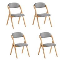 lote de 4 sillas plegables de madera con asiento y respaldo tapizado sillon para cocina oficina 47 x 57 x 79 cm fst92-nx4 sobuy es