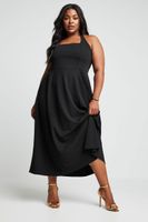 limited collection vestido midaxi negro cuello halter mujer curvy y tallas grandes limited collection