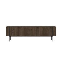 freno mueble tv con armarios con aspecto de nogal 160 cm