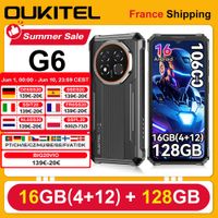 telefono resistente oukitel g6 android 16 16 gb 412  128 gb unisoc t615 4g camara 64mp pantalla 652 pulgadas 90hz bateria 10600mah nfc