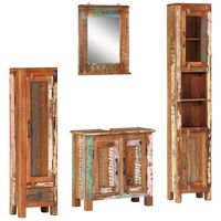 conjunto de muebles de bano 4 piezas madera maciza reciclada vidaxl