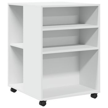 Mesa Auxiliar，mesa De Centro，mesita De Centro Con Ruedas Madera Ingeniería Blanco 55x60x78 Cm