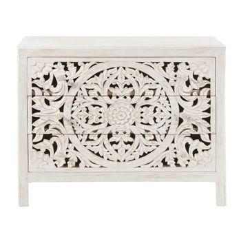Cómoda de 3 cajones de mango macizo de 100 cm