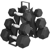 sportnow juego de mancuernas de 6 piezas 2 x2 kg 2 x5 kg 2 x8 kg con soporte de almacenaje para entrenamiento en casa gimnasio