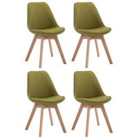 set de 4 sillas borneo para comedor en tela verde 55x48x84 cm clp