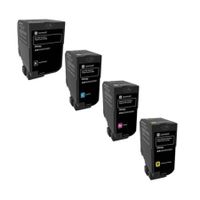 original multipack lexmark cs720dte printer toner cartridges 4 pack -74c20k0