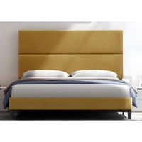 cabecero cama duo tapizado tejido antimanchas mostaza 90x70cm