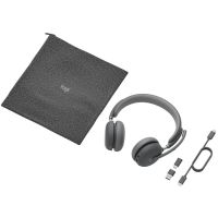 auriculares logitech zone wireless 2 inalambricos bluetooth con cancelacion activa de ruido y microfono color grafito