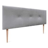 dhome cabecero de terciopelo liso con botones 150x115 con patas camas 150160 - gris claro