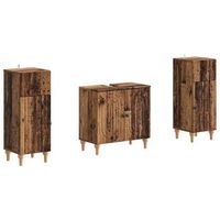 juego de gabinete de bano de 2 piezas alkmaar madera envejecida vidaxl