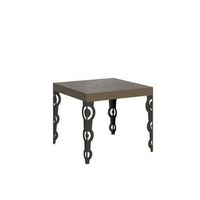 mesa extensible 90x90246 cm karamay gris paloma patas antracita