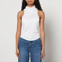 anine bing jennie stretch-jersey sleeveless turtleneck top - xs