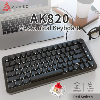 AJAZZ AK820 Teclado mecánico para juegos con cable Interruptores de intercambio en caliente con retroiluminación RGB, diseño compacto al 70%, Compatible con PC/Mac