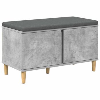Banco De Entrada Con Cojín Gris Concreto 80 X 38 X 46 Cm Vidaxl