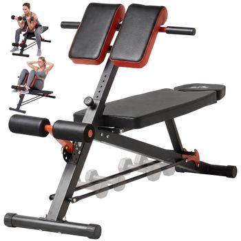 HOMCOM Banco Musculación Banco de Mancuerna Inclinable Multifuncional con 4 Niveles de Altura Ajustable Ideal para Pesas   Aosom España