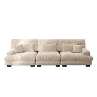 sofa esquinero relajante - sofa modular de 3 plazas - cine salon - beige