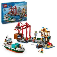 lego city puerto maritimo con buque de mercancias juego de construccion 8 anos - 60422