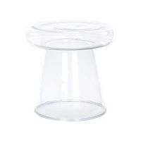 mesa auxiliar decorativa de vidrio elegante o 39 cm transparente caldera