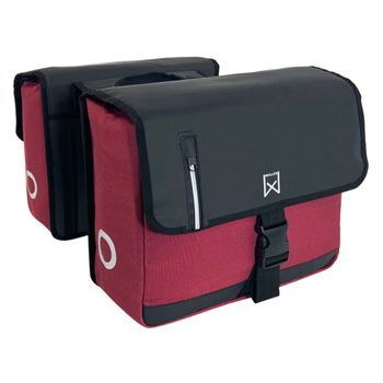 Alforjas De Negocios Para Bicicleta Lona Rojo Y Negro 30 L Willex