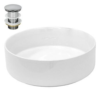 Lavabo De Baño Ø 355 X 120 Mm Blanco Ecd Germany