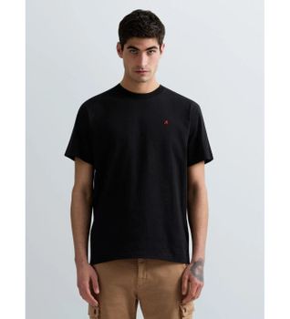 Replay para hombre. M3015.000.2660 Camiseta con R Bordada negro (S), Casual, Algodón, Manga corta