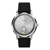 timex reloj hombre caja de acero pulsera piel sintetica de color negro resistente al agua 5 atm tw2w68800