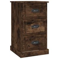 mesita de noche madera contrachapada roble ahumado 39x39x67 cm vidaxl