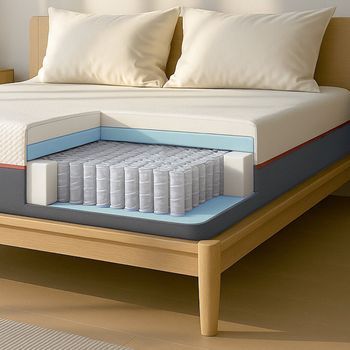 Colchón 90x190 Muelles Ensacados Y Espuma Viscoelástica | Altura 30 Cm | Ergonómico, Hipoalergénico Y Antibacteriano | Hecho En Italia