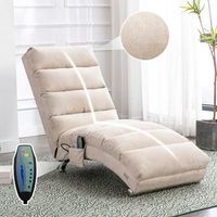 chaiselongue de relax - mueble para salon - lino y metal - beige 148x55x84cm