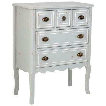 Cómoda de madera con 5 cajones 73x38x93,5h cm