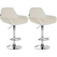 set de 2 taburetes de bar braga de tela crema 52x51x89 cm clp