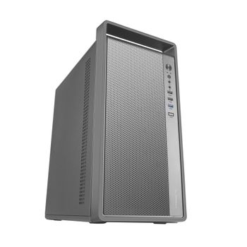 Tacens FORTIS II, Mini Torre PC MicroATX, Malla Frontal Completa Alto Flujo, 1x Ventilador Trasero 120mm FDB Silencioso, Caja Compacta en Acero SPCC Ultra Resistente, Asa de Transporte Integrada, Caja