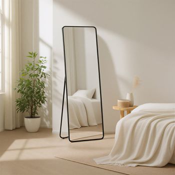Espejo de cuerpo entero de 150x40 cm de aluminio negro